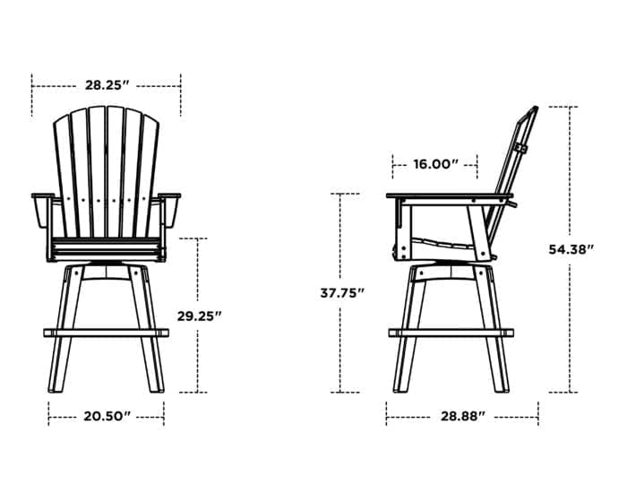 Nautical Curve Back Swivel Bar Chair - Image 2