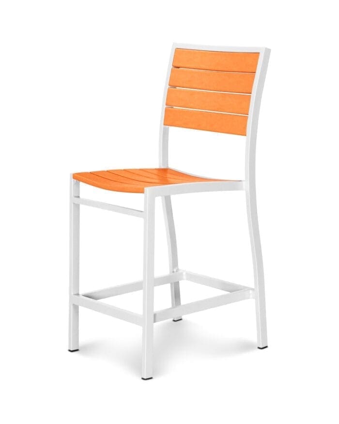 Euro Counter Side Chair in Satin White / Color- Vibrant