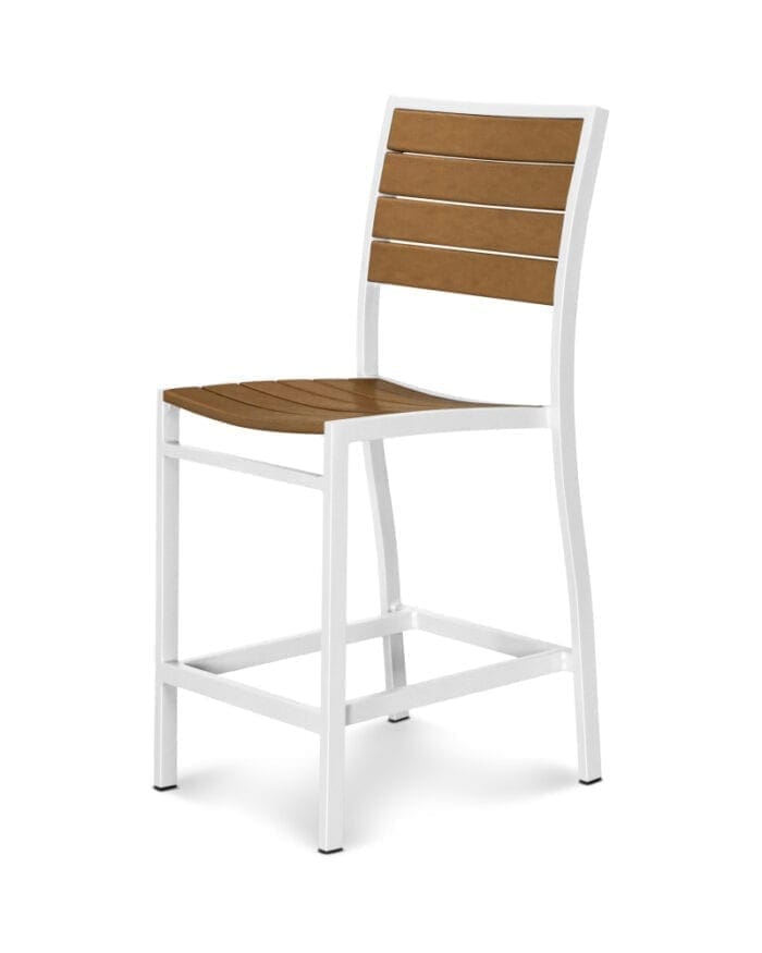 Euro Counter Side Chair in Satin White / Color