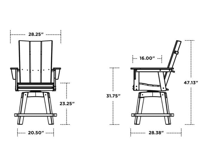 Modern Curveback Adirondack Swivel Counter Chair - Image 3