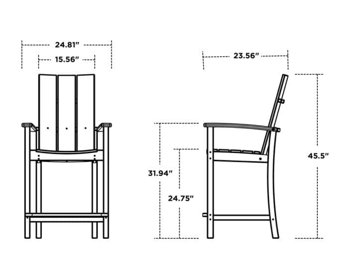 Modern Adirondack Counter Chair - Image 3