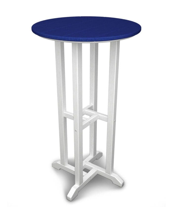 Contempo 24" Round Bar Table in White / Color- Vibrant