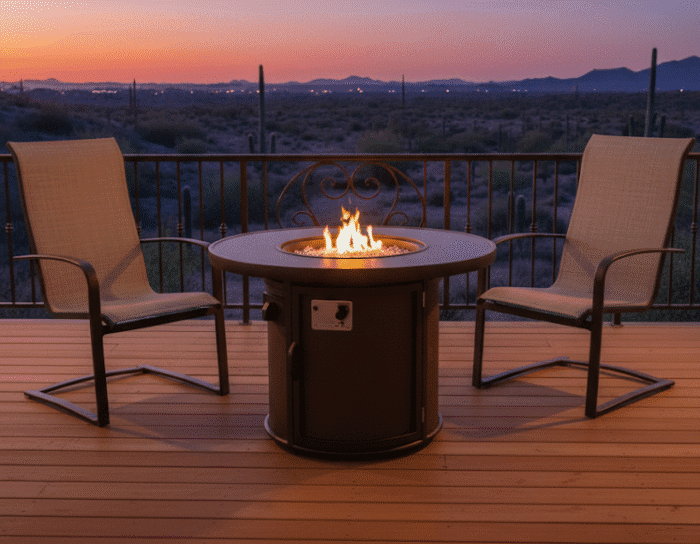 Brown Stonefire 32" Rd Firepit Table