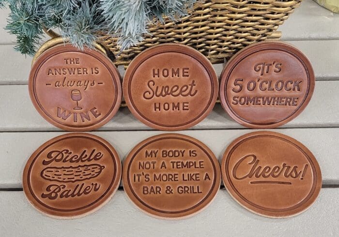 Sugarhouse Leather Coasters