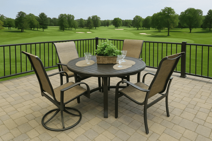 Banchetto and Shoreline 5 Pc. 54" Rd.  Dining Set